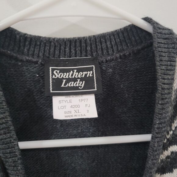 Vintage Southern Lady Womens Sweater Vest Cardigan Size XL Fall Leaves Autumn - Picture 6 of 6